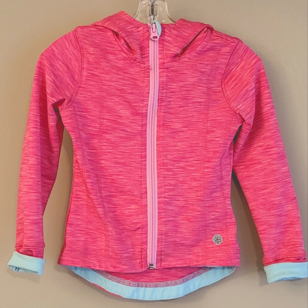 Jill pink zip up fitted hoodie